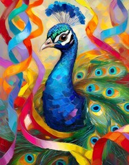 Fototapeta premium Niedlicher kleiner Pfau