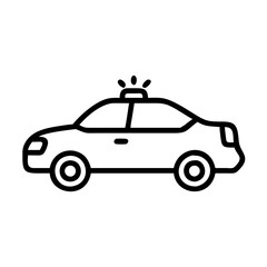 Police Car Icon for Law Enforcement and Security Themes