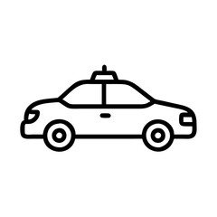 Police Car Icon for Law Enforcement and Security Themes