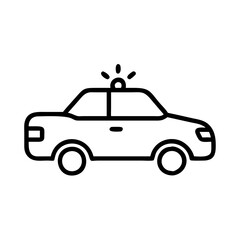 Police Car Icon for Law Enforcement and Security Themes
