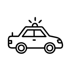 Police Car Icon for Law Enforcement and Security Themes