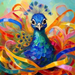 Obraz premium Niedlicher kleiner Pfau