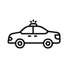 Police Car Icon for Law Enforcement and Security Themes