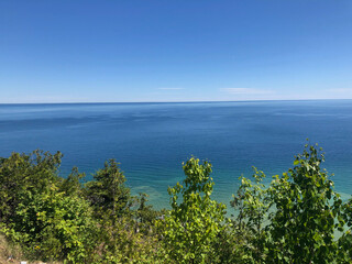 view of the lake and mountains