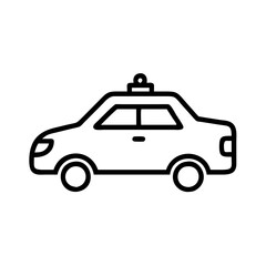 Police Car Icon for Law Enforcement and Security Themes