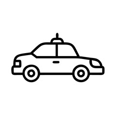 Police Car Icon for Law Enforcement and Security Themes