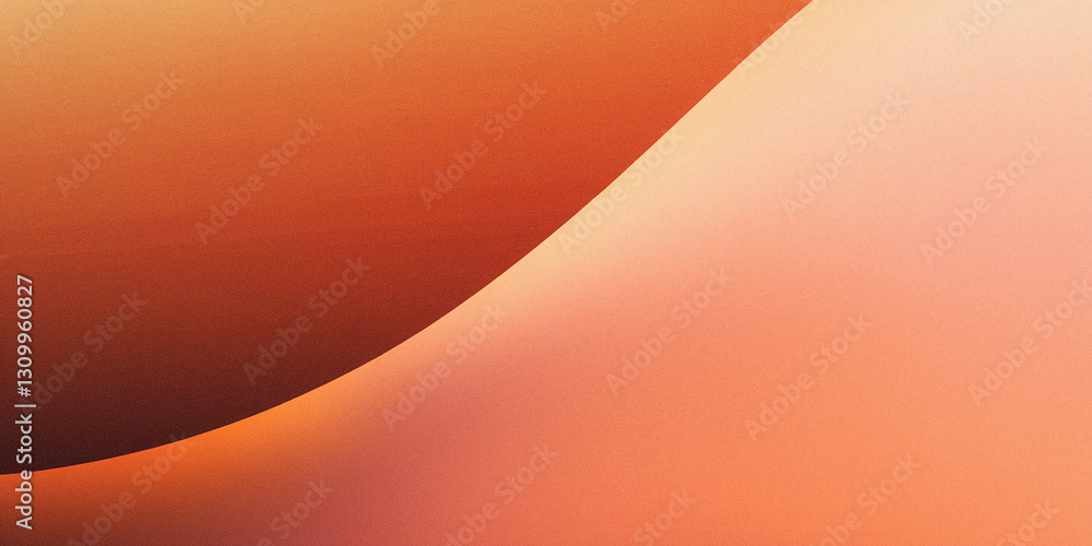 Poster abstract image of two orange shades blending, creating a soft, curved design. suggests warmth, seren