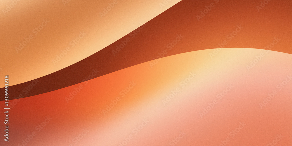 Poster Abstract image with peach, orange, and brown gradient color curves, creating a smooth, flowing design, suggesting warmth and serenity, ideal for minimalist backgrounds