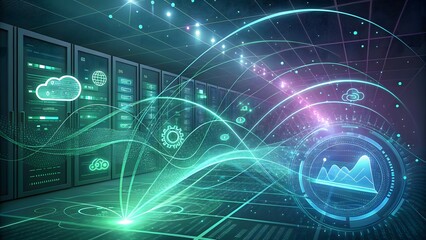 Fototapeta premium Future of Cloud Computing: Advanced Data Storage and Digital Transformation