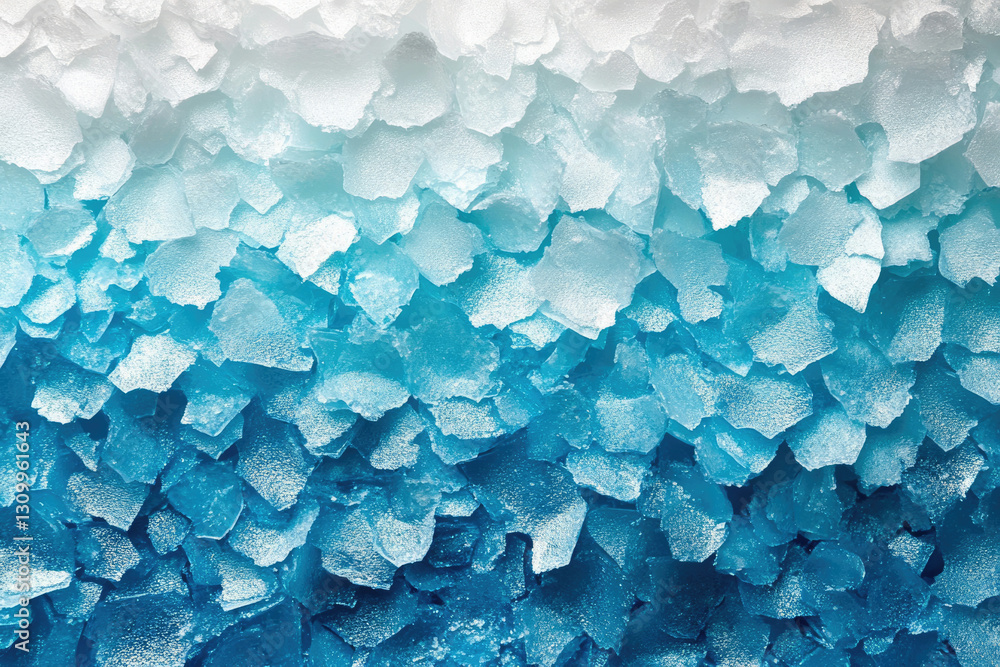 Aufkleber a stunning close-up of a gradient of ice shards, transitioning from white to deep blue.