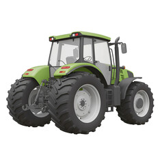 3D Tractor Side View – Realistic Tires, Agricultural Machinery