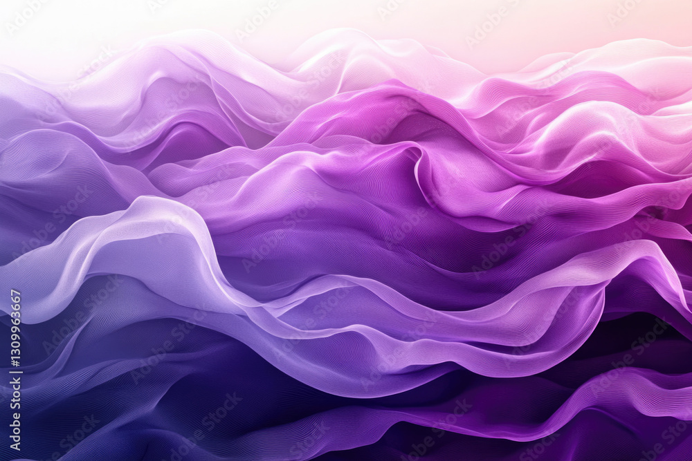 Poster abstract image of flowing purple and lavender fabric, creating soft waves and gradients.