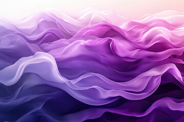 Fototapeta premium Abstract image of flowing purple and lavender fabric, creating soft waves and gradients.