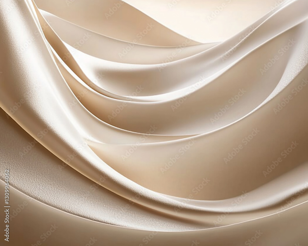 Poster beige fabric texture, smooth and flowing curves, creating a soft, elegant presentation, showcasing l
