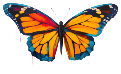 Naklejka premium PNG Monarch butterfly painting animal insect.