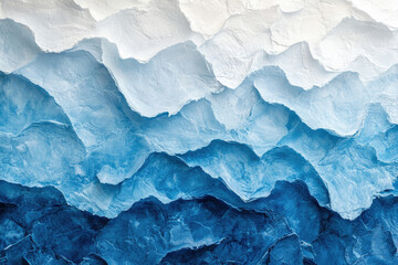 Obraz premium Abstract blue and white textured background resembling layered mountains or ocean waves.