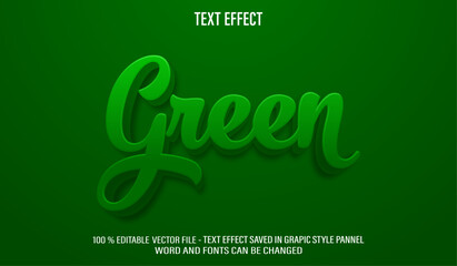 Green 3d editable text effect style
