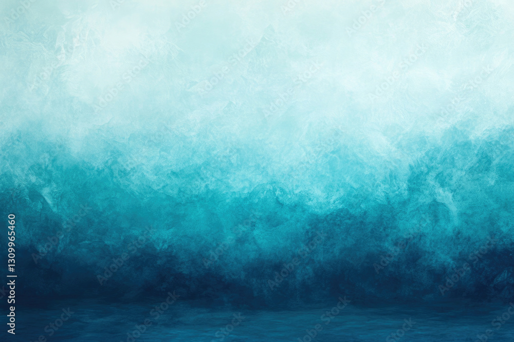 Poster abstract teal watercolor background with a gradient from light to dark shades, creating a serene and
