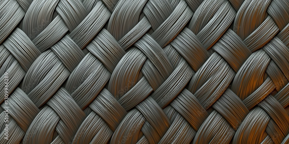 Poster close-up view of intricately woven gray fibers creating a textured surface for design use