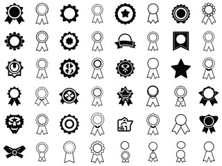 Fototapeta premium Set of Simple Black and White Award Ribbons