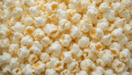 Delicious Popcorn Texture, Tasty Snack, Cinema Treat, and Food Background.