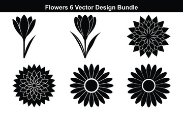 Floral Vector Design Bundle: Elegant Black & White Illustrations.

