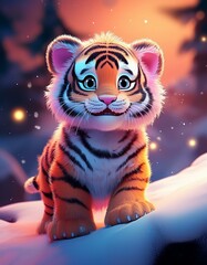 Tiger in einer Winterlandschaft