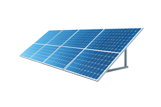 3D solar panel isolated on a white background
