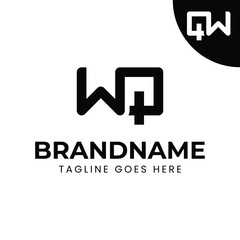 Letters QW and WQ Monogram Logo Set, suitable for any brand with WQ or QW initials