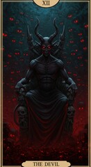 Obraz premium The Devil Tarot Card in Gothic Style