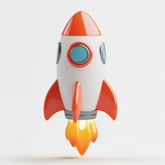 3D Icon for Product Launch, White.