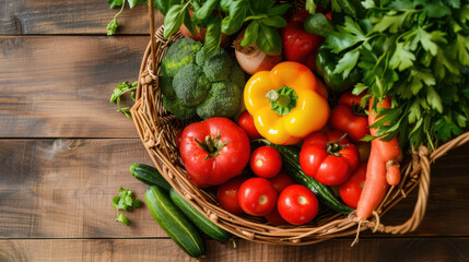 fresh vegetables in a basket