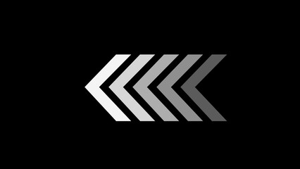 colorful arrow icon concept illustration file Warning striped arrow. Safety type. Isolated on black background.