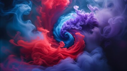 Obraz premium Swirling colors create dynamic patterns in an abstract composition of vapor-like textures and forms