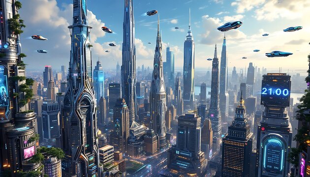 Futuristic Cityscape: A Glimpse into 2100