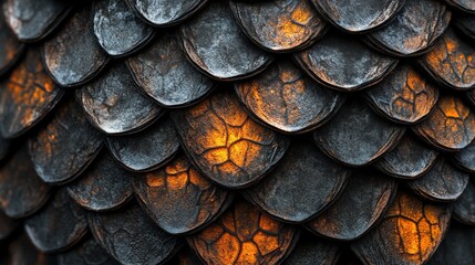 Exquisite close-up of a dragon’s scales: rich dark brown with intricate textures. Some scales appear deeper in hue, adding a mysterious allure to the rugged surface