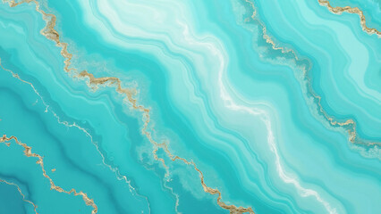 Turquoise Marble with Gold Accents and White Veins