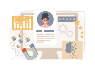 AI-Analyzed Reputation Management abstract concept vector illustration.