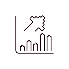 Obraz premium Rising Graph Pixel Icon for Digital Asset Growth and Game Economy