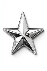 Obraz premium Shining Silver Star Emblem: Celebrating Achievement and Triumph in Recognition of Champions