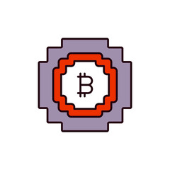 Crypto Token Pixel Icon for Blockchain Gaming and Digital Economy