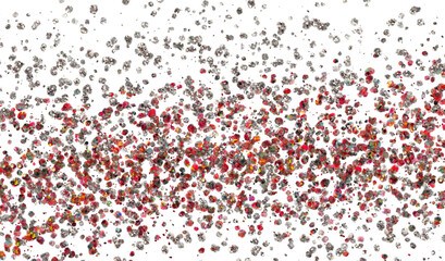 glänzende Punkte Teilchen rot grün silber