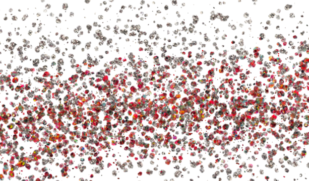 glänzende Punkte Teilchen rot grün silber