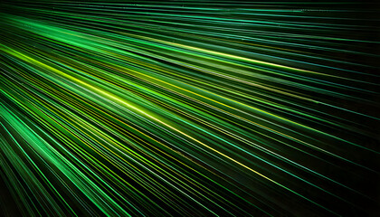 Obraz premium Green laser beams creating dynamic lines on dark background