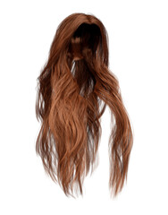 Fototapeta premium 3d render long straight red hair isolated