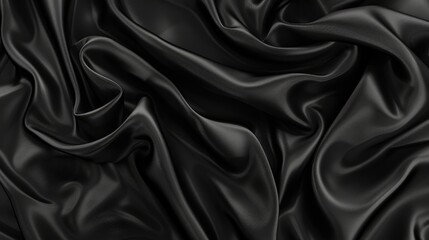 Fototapeta premium Fashion silk fabric in black color for stylish backdrop