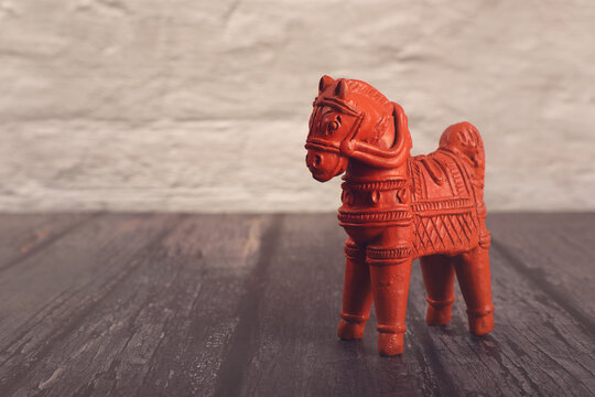 Terracotta Horse Figurine for Home & Garden Decor