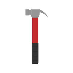 hammer with red and black handle. vector illustration. tools. handyman tools. carpentry and repair.
