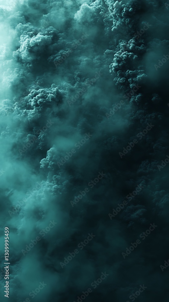 Aufkleber abstract cloudscape in teal tones creating dreamy background scene