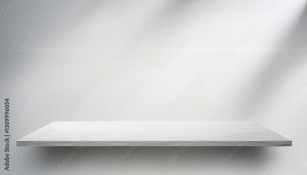 Poster minimalist white shelf tableau empty yet elegant 3d illustration on pristine white backdrop, ideal f